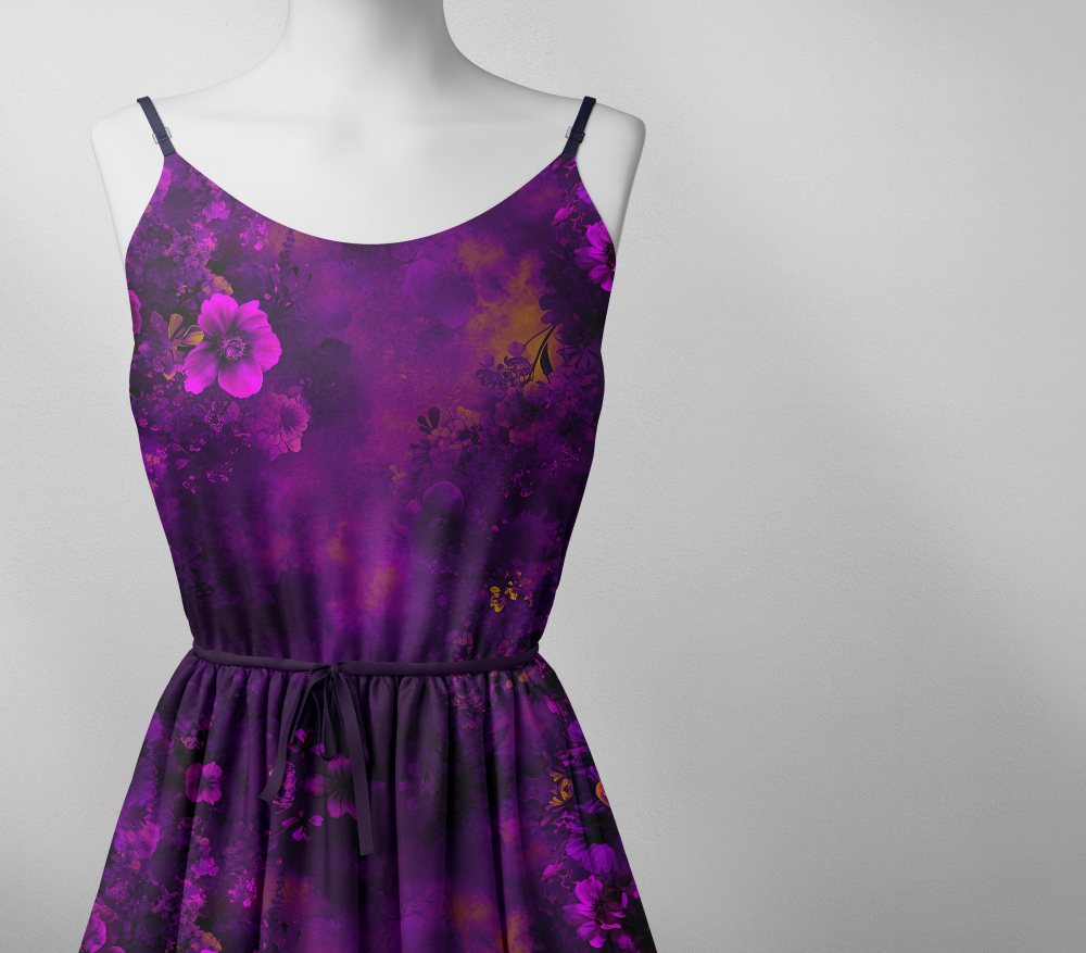 Bio Viskosejersey mit Überbreite (Stoffbreite ca. 170 cm): Eigenproduktion stream of flowers - von Graustufen-Stoffe